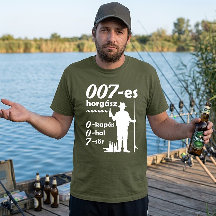 „007-es horgász” horgász póló