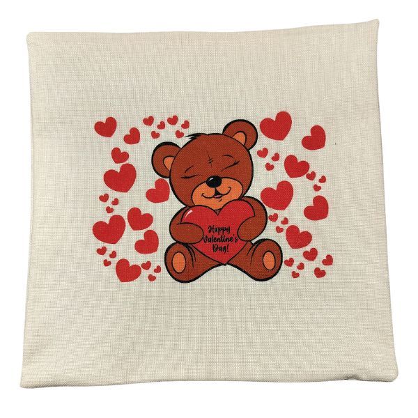 Maci valentin vászon párnahuzat