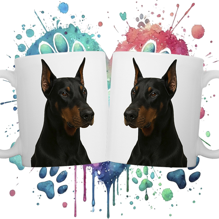 Dobermann kutyás bögre saját fotóddal