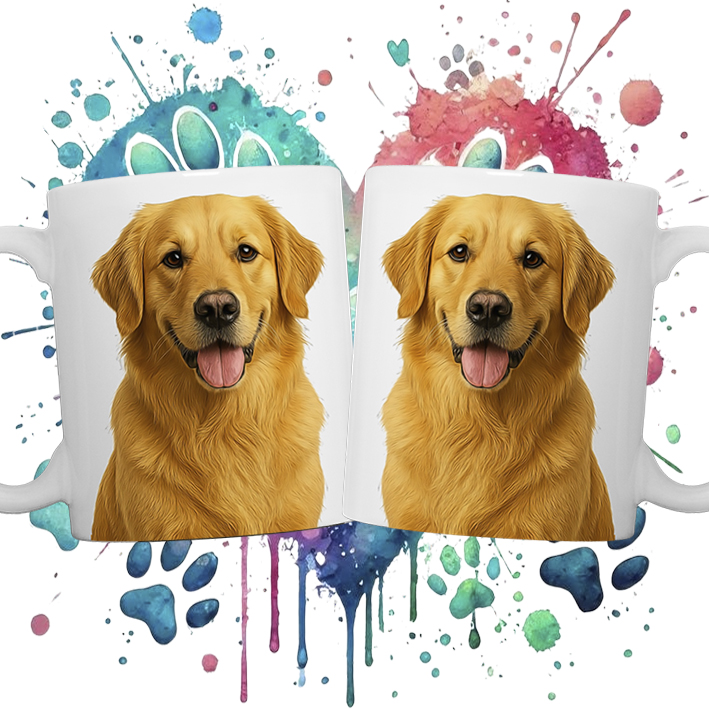 Golden retriever kutyás bögre saját fotóddal