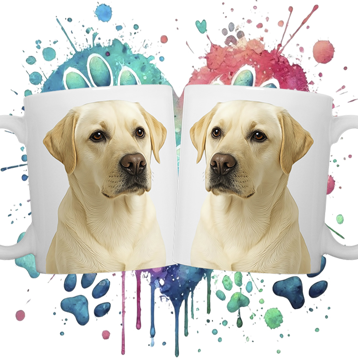 Labrador - sárga - kutyás bögre saját fotóddal