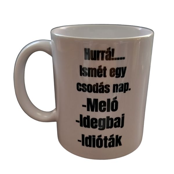 Hurrá-fehér bögre