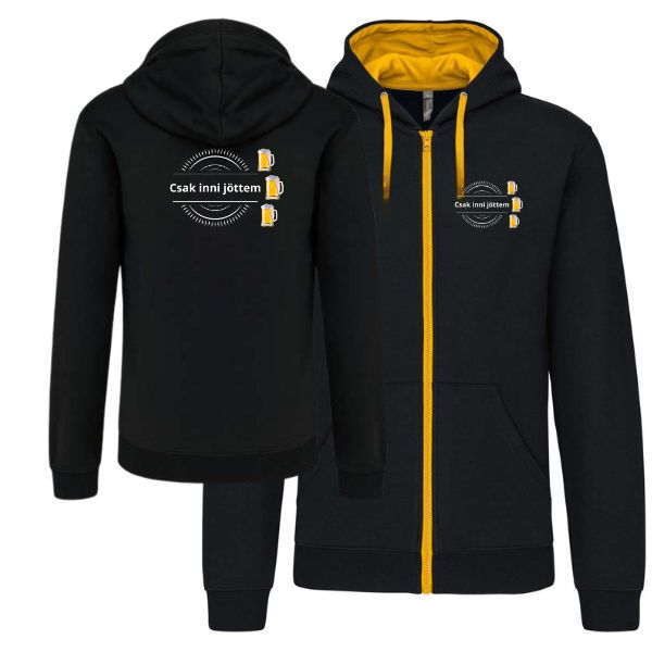 Csak inni jöttem-fekete sárga pulóver