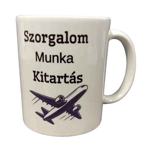 Szorgalom-fehér bögre