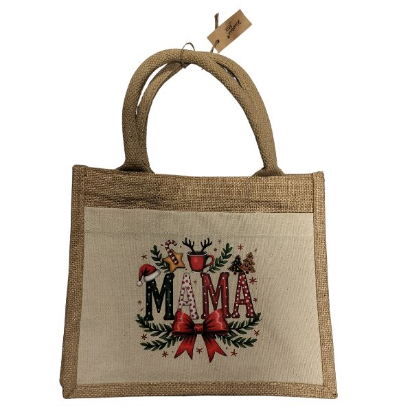 Mama-pamut zsebes juta midi bevásárlótáska
