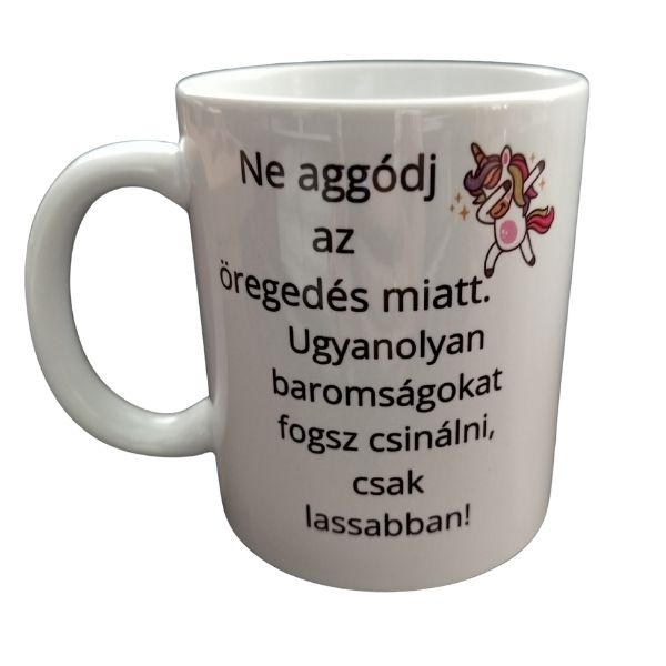 Ne aggódj-fehér bögre