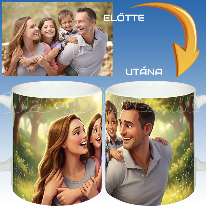 Fényképes bögre Disney stílusban