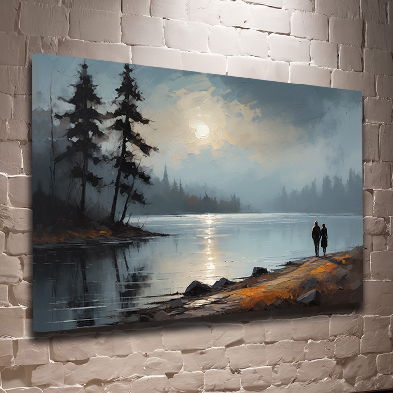 Romantikus holdvilág a tónál falikép