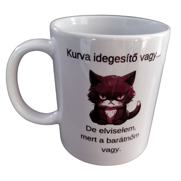 Kurva idegesítő vagy-fehér bögre