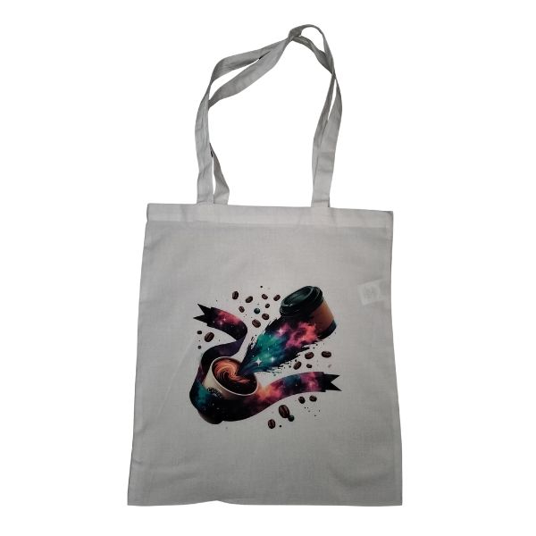 Kávé-fehér vászontáska