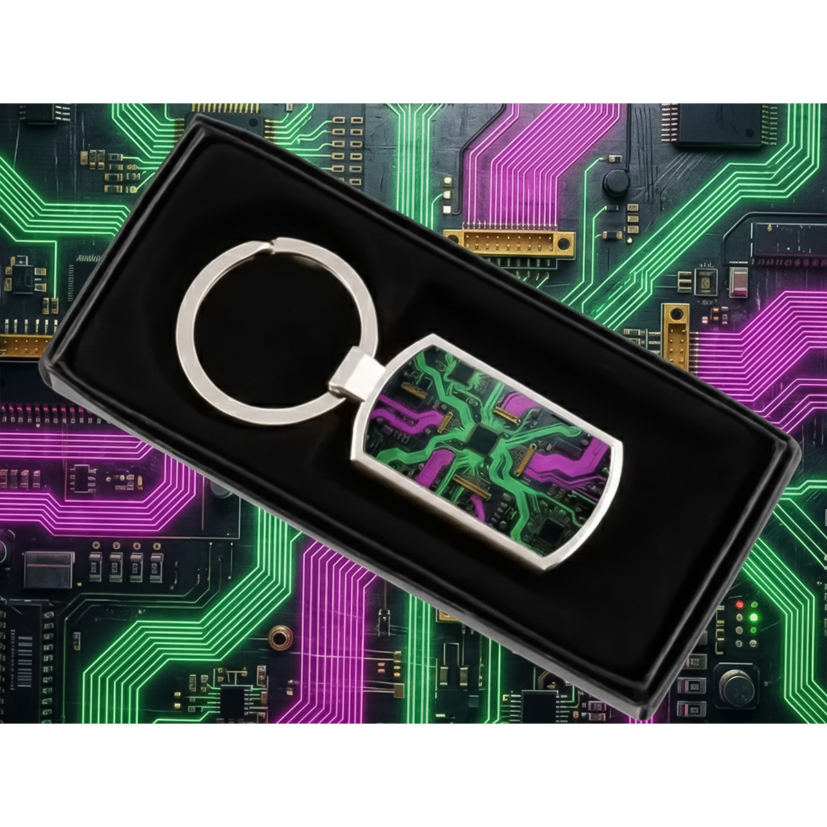 Cyberpunk Fém Kulcstartó