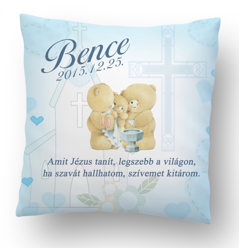 Ajándék párna Keresztelőre Kisfiúknak amit Jézus tanít