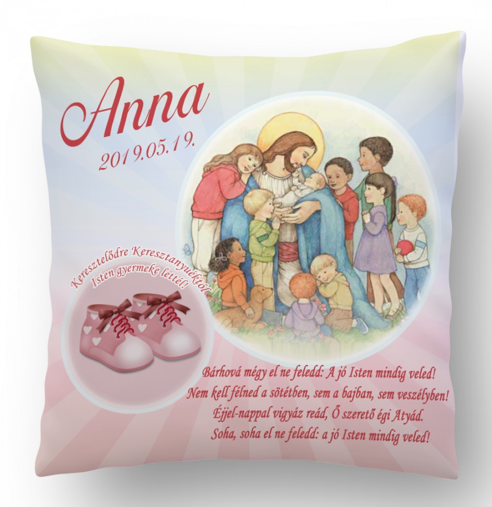 Ajándék párna Keresztelőre lányoknak