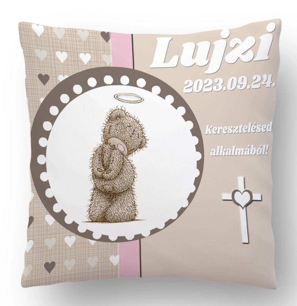 Ajándék párna Keresztelőre kislányoknak