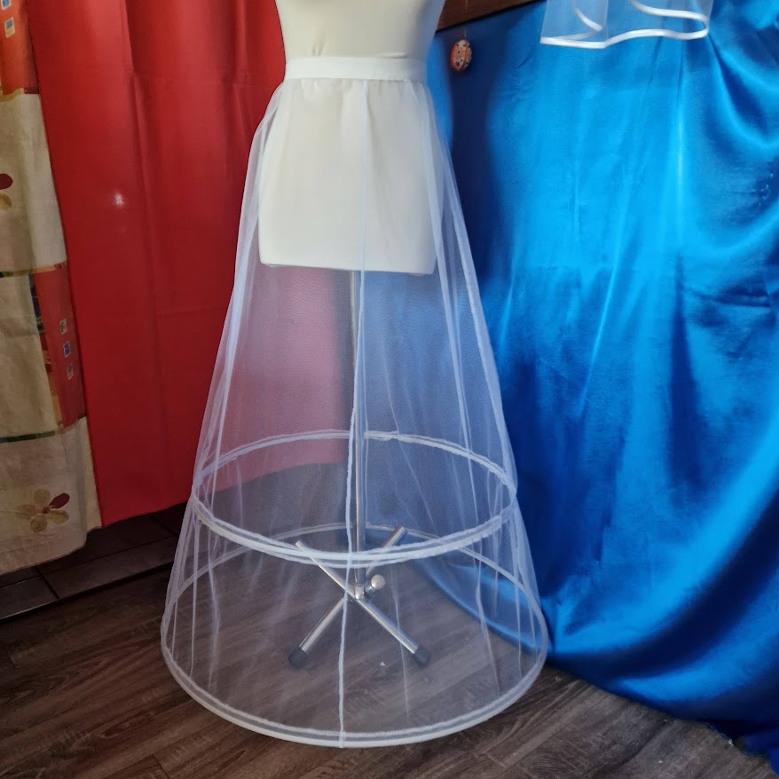 ESKÜVŐ ASZ02B   2 körös  65 és 80cm rugalmas fehér menyasszonyi alsószoknya  abroncs