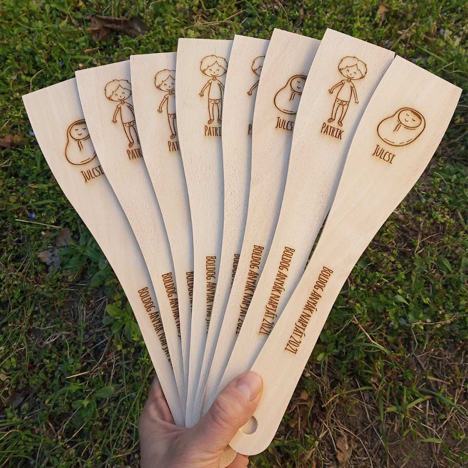 Gyerek figurás fakanál szett