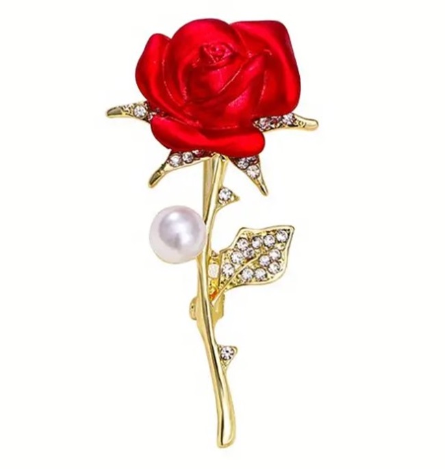 Kitűző bross BRO261 - Egy rózsaszál szebben beszél  30x56mm