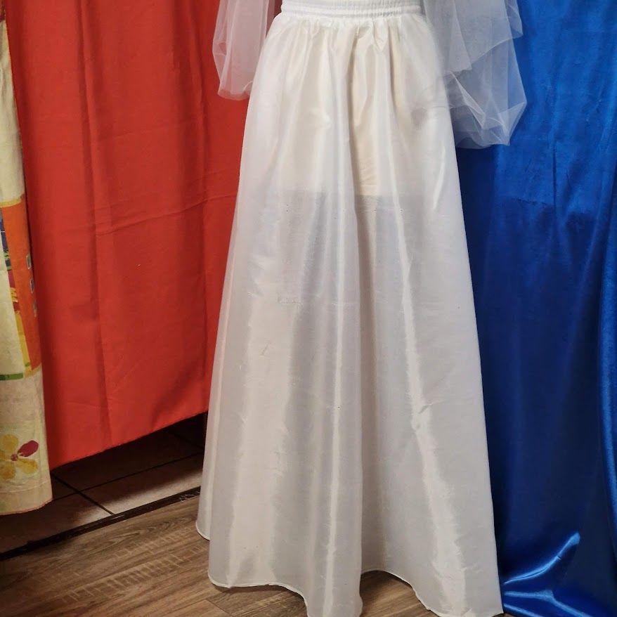 ESKÜVŐ ASZ94 - Fehér szelyem menyasszonyi alsószoknya fedőréteg