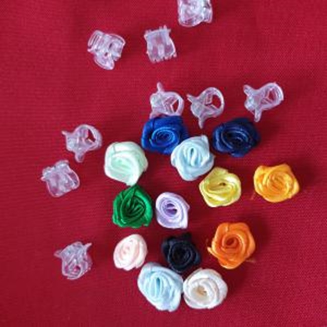 ESKÜVŐ HAD04 - Saját készítésű Hajcsipesz Harapóscsat 15mm-es rózsával - több színben