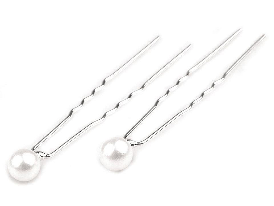 ESKÜVŐ HAD205 - Fehér 8mm-es gyöngyös hajtű