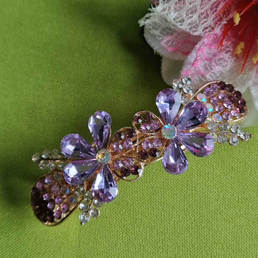 ESKÜVŐ HAD214 - Menyasszonyi strasszköves virág mintás franciacsat