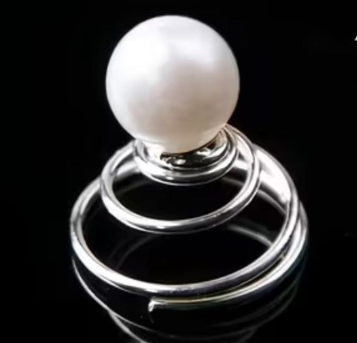 ESKÜVŐ HAD217 - 10mm-es gyöngyös hajrugó csavaros hajdísz