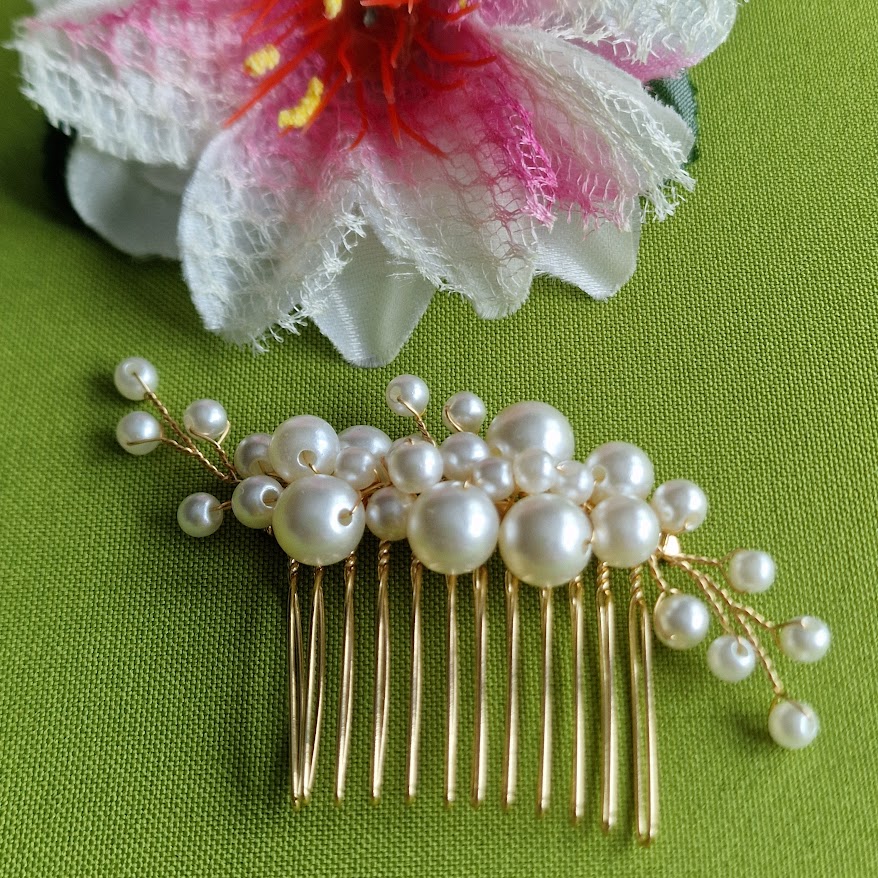 ESKÜVŐ HAD236 - Gyöngyös ágacskás hajfésű hajdísz