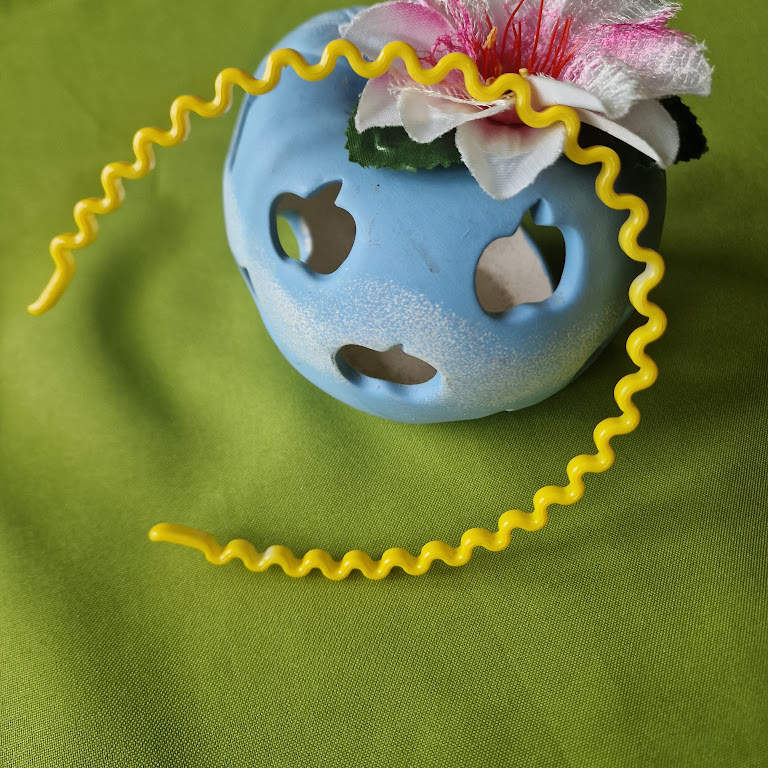 HPT48 - 5mm-es citromsárga hullámos műanyag hajpánt hajráf