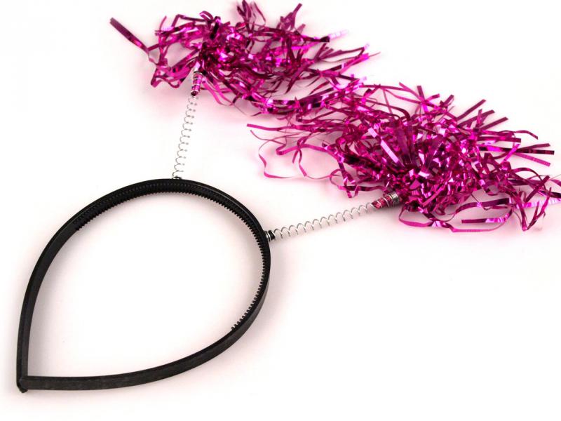 FARSANG SZILVESZTER HPT39 - Pom-pom szarvacskás gyerek hajpánt hajráf