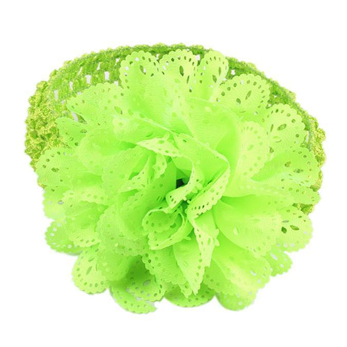 HPT70 - Bébi baba gyerek virágos hajpánt hajdísz - almazöld