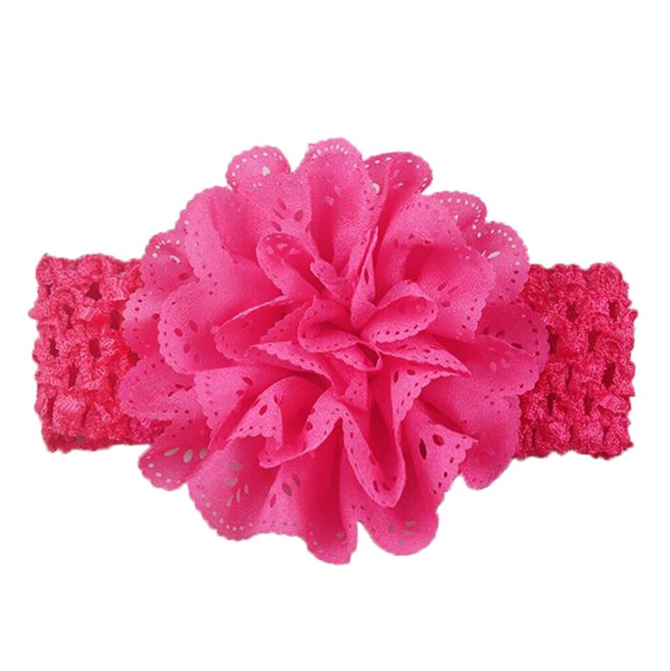 HPT66 - Bébi baba gyerek virágos hajpánt hajdísz - pink