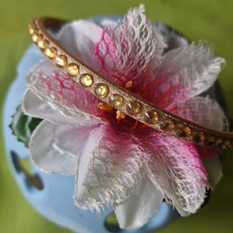 ESKÜVŐ HPT46 - Strasszköves óarany színű hajpánt hajráf