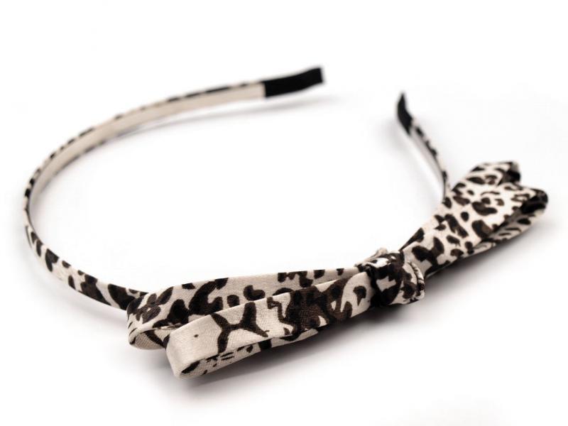 ESKÜVŐ HPT40 - Leopárd mintás masnis szatén hajpánt hajrá