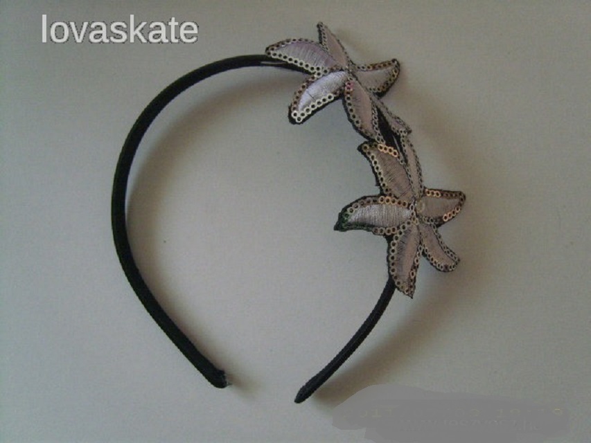 ESKÜVŐ HPT32 - Hímzett flitteres virágos hajpánt hajráf