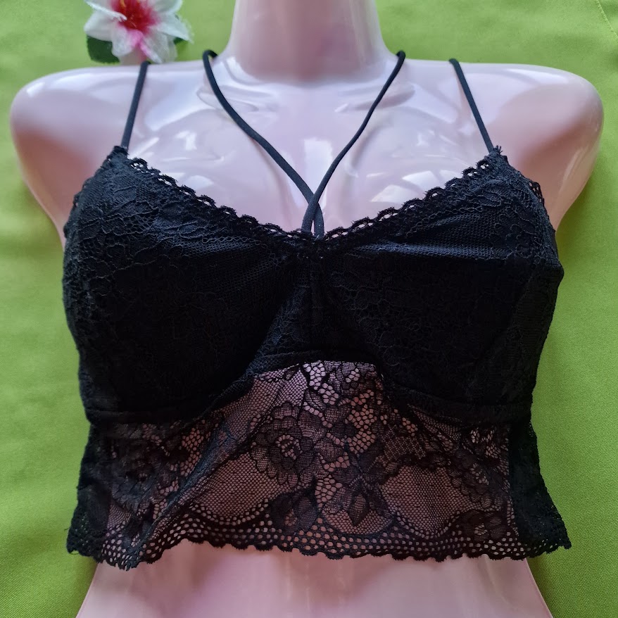 FEN157 - Női fehérnemű - Fekete színű csipke melltartó top 160 80 A-B