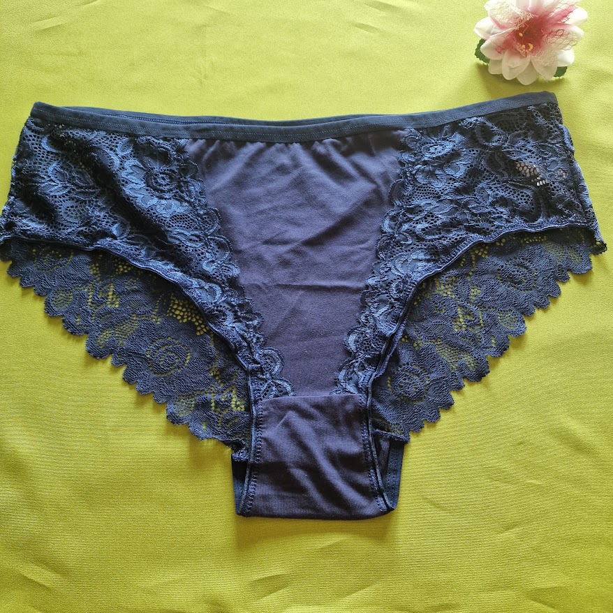 FEN144-2 - Hagyományos fazonú pamutos női bugyi - navykék 5XL-es