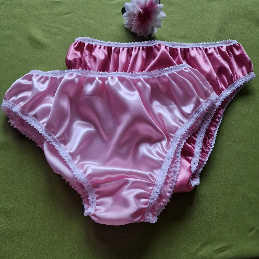 FEN48-8-1 - 2db Hagyományos fazonú szatén bugyi - rózsaszínek