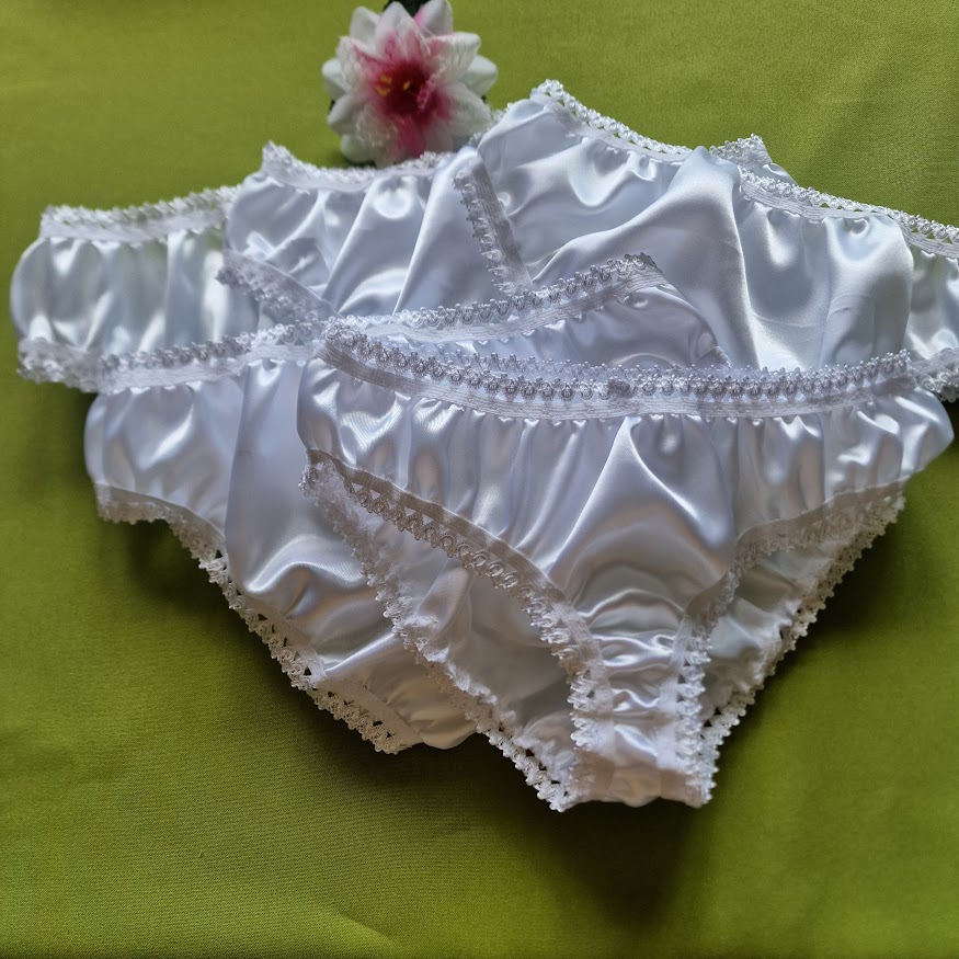 FEN70-6 - 5db Brazil tanga szatén bugyi - fehér