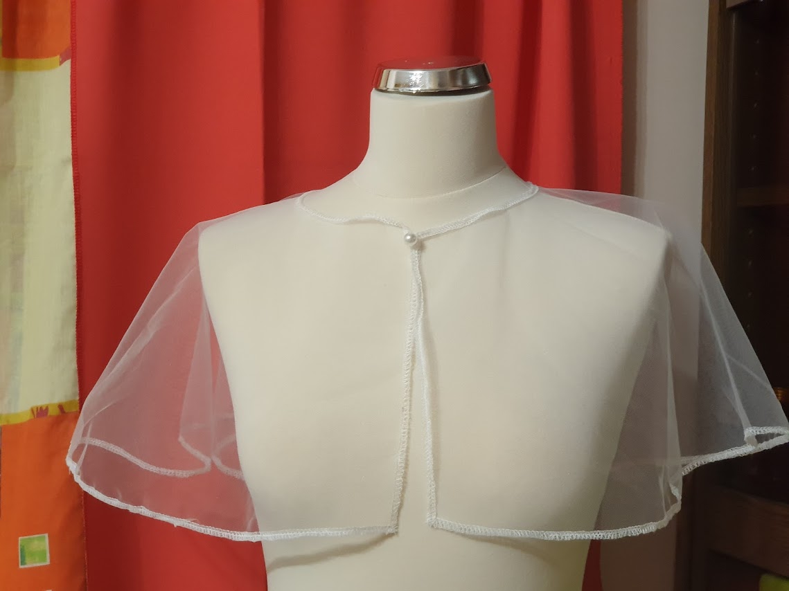 ESKÜVŐ BOL20 - Elegáns fehér színű boleró pelerin - gyerekeknek