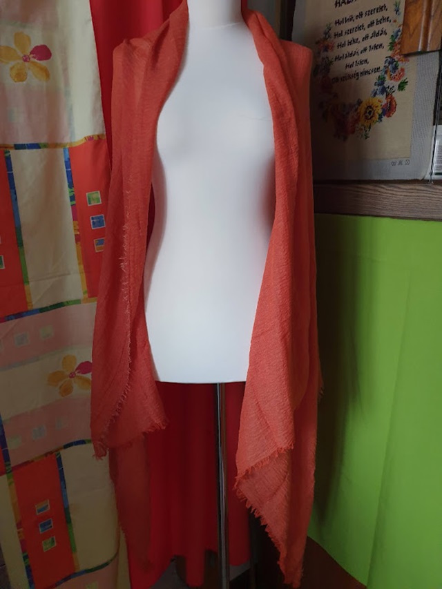 ESKÜVŐ SÁL12 - 95x180cm-es Női stóla sál vállkendő - Rozsdabarna