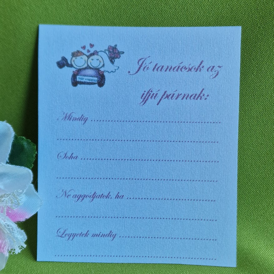 ESKÜVŐ KIEG33 - Esküvői -Jó tanácsok az Ifjú párnak-kártya