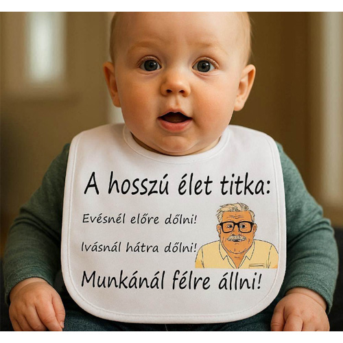 Egyedi fényképes partedli - előke
