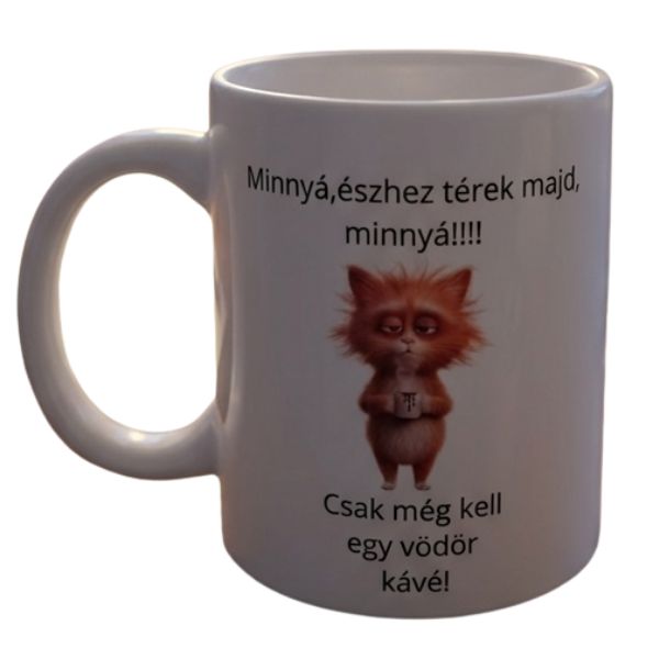 Minnyá észhez térek majd-fehér bögre