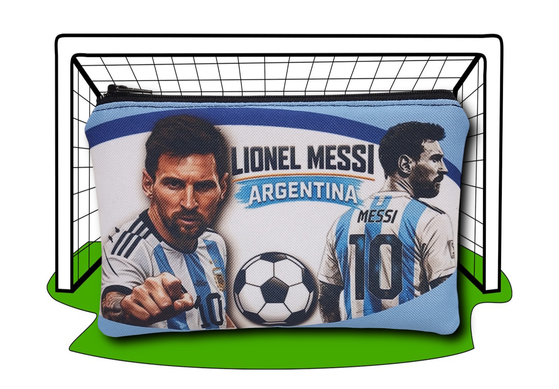 Focis cipzáras tartó fiúknak 18x12cm - MESSI
