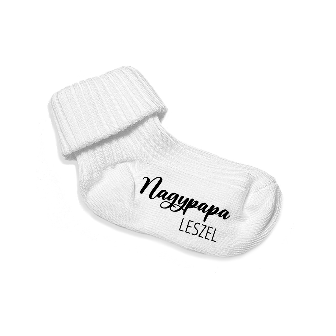 Nagypapa leszel baba bejelentő baba zokni