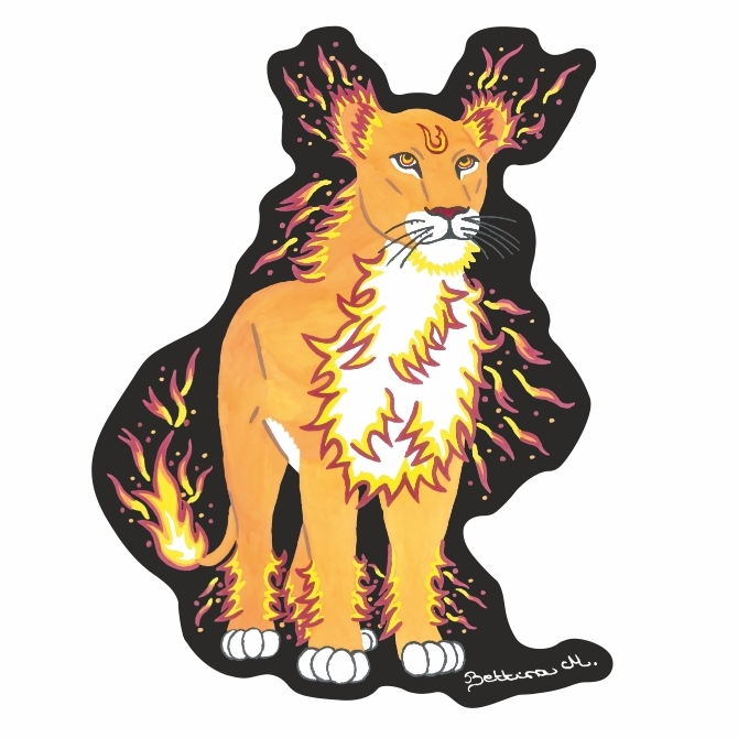 Tűz Oroszlán - Lioness Matrica